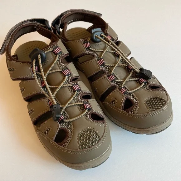 Eddie Bauer Brown Leather Fisherman Sandals with Buckle s-l400.jpg main image 2